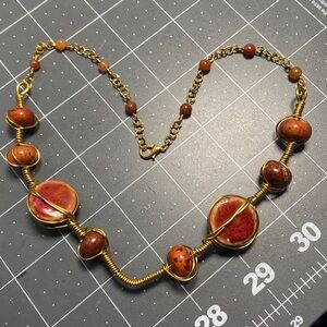 Handcrafted Collar Necklace Ceramic/Stone